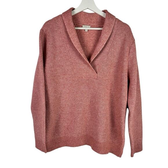 Talbots Large Shawl Collared Ribbed Sweater - Picture 3 of 6